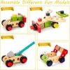 Tools Workshop Kids Wooden Toolbox Pretend Play Set Educational Montessori Toys Nut Disassembly Screw Assembly Simulation Repair Carpenter Tool 230216