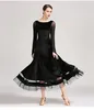 Scene Wear Women Modern Dance Ballroom Training Dress Ball Dancing Costumes Waltz Tango Rumba spets full kjol