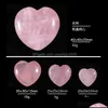 Stone Natural Heart Cora￧￣o Poror Adoro Pink Rose Quartz Chakra Guides Medita￧￣o Ornamentos de J￳ias Dira￧￣o Droga Drop Dhx3p
