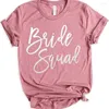 Damen T-Shirts Bride Squad Bachelorette Party Mode Brief Grafik Kurzarm Top T-Shirt Harajuku Baumwolle Frauen T-Shirts O Hals Streetwear