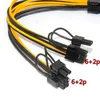 Computer Cables Cpu Or Gpu 8Pin To 2 8pin(6 2) Graphic Card For Miner Double PCI-E PCIe Power Supply Splitter Cable Cord 21cm