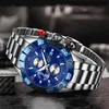 Armbanduhren Uhr Männer LIGE 2023 Silber Alle Stahl Mode Wasserdichte Quarzuhr Männliche Militär Sport Uhren Top