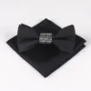 Nœuds papillons 2023 Mode Style coréen Pocket-Mouchoir Bowtie Set Hommes Accessoires de mariage Groom Tie Pocket Square Cadeaux de la fête des pères