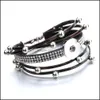 Charm armband pu l￤der magnetiska sp￤nne snaps armband smycken mtilayers 18mm ingef￤ra snap knappar bit punk armband droppe delive dh9bl