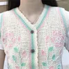Women's Vests Chic Fashion Vintage Knitted Vest Floral Embroidery Bead Boho Clothing 2023 Spring Summer Sleeveless Jacket Waistcoat Outwear