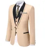 Men's Suits 2023 Latest Golden Casual Men's 3 Piece Luxurious Fashion Men Slim Fit (blazer Pants Vest) Wedding Terno Masculino