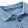 Męskie swetry jesienne zimowe męskie meny swobodne ciepłe dzianki luz Lape Button Sweter Mężczyzny