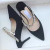 Sandals Ladies Dress Luxury Dress Shoes London Heels Crystal Band Crystal Punted Rhinestone Pearl Flat Band Designer Sandals Sandals Cla2710319