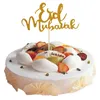 10st/Lot Eid Mubarak Cake Toppers Gold Silver Muslim Baking Cupcake Decor Topper Ramadan Party Cakes Decoration Topper Card Adornos Para Tartas de Eid Mubarak