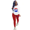 2023 Femmes de printemps Femmes Tracksuit Sexy Two Piece Tingles Lettre de mode imprimé à manches longues Sweging Leggings Jogger Set