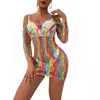 Maillots de bain pour femmes Sexy Womens coloré évider transparent résille doux vêtements de nuit vacances plage Bikini Cover Ups Beachwear anniversaire