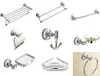 Badaccessoire set Chrome badkamer hardware sets messing toiletborstelhouder wc roll papieren handdoek balk douche zeep afwijker gewaad haken