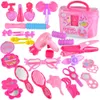 Beauty Fashion Prayend Play Kids Makeup Toys Beauty Box Box Make up مجموعة محاكاة تصفيف الشعر.