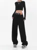 Women's Jeans Rétro taille haute jean Femme Harajuku Vintage noir BF Style Streetwear tout-match ample mode Femme jambe large Denim pantalon 230215