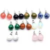 Stud 10 mm Natuurlijke stenen oorbellen Helende roze kristal rozenkwarts ronde bal kralen oor joods voor wome sexyhanz drop levering sieraden dhhj3