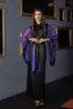 Robe de demoiselle d'honneur violet noir ceinture de mariée longue peignoir femmes Lingerie chemise de nuit pyjamas vêtements de nuit robes de luxe pour femmes robe de chambre