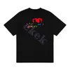 Marca de moda de luxo masculina letra colorida letra de graffiti redonda pesco￧o de manga curta casual camiseta solta top preto branco asi￡tico size s-2xl