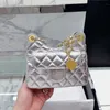 23SS Women Coin Croissant Mini hobo pikowane torby Gillter Gold Metal Hardware Matelasse Łańcuch Crossbody torebki na ramię 3 Kolory Outdoor Sacoche Tourse 21x16cm