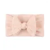 Hair Accessories Baby Girls Elastic Knit Headband For Children Turban Bows Soft Nylon Headwear