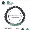 Beaded Strands 8Mm Lava Stone Weathering Agate Chakra Beaded Strand Bracelet Diy Aromatherapy Essential Oil Diffuser Bracelets For Dhqth