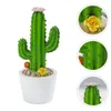 Flores decorativas Cactusbonsai Artificial FakePottedFaux estátua de palmeira de fada suculenta ornamento verde decoração de mini floreira