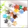 Stone Natural Crystal 25Mm Star Ornaments Quartz Healing Crystals Energy Reiki Gem Jewelry Making Accessories Living Room Decoration Dhfxk