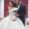 Suknia ślubna 2023 Sukienki luksusowe suknie balowe koronkowe koraliki ukochane sukienki ślubne z długim rękawem sequin