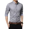 Erkekler sıradan gömlekler marka erkekler elbise gömlek ekoid iş erkek iş gömleği gündelik pamuk gömlek uzun kollu bluz moda ince sosyal gömlek 230215
