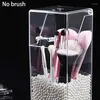 Förvaringslådor Makeup Brush Organizer Holder med dammtät lock Kosmetisk transparent akrylbox