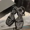 Dames pointy hoge hak sandalen dikke hak slippers riem kristal echt zijden ballet 11414 bruiloft banket casual strandschoenen jurk schoenen ontwerper hielhoogte 8 cm