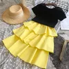 Clothing Sets YourSeason Fashion Girls Loose Baby Cute Bow Shirt And Beach Skirt Dress Suit Elegant Two Piece Set 2023 Summer