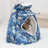 Dog Car Seat Covers Pet Carrier Blessing Bag Thermal Adjustable Autumn Winter Travel Hiking Moving Camping Picnic Pets Warm Backpack Blue