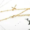 Naszyjniki wiszące drobnoziarniste wiszące kobiety metalowy łańcuch mody 2 koloru stopu kobiecy męski naszyjnik dla przyjaciół chrześcijański ornament