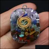 Charms Lucky żwir 7 Chakra Koraliki Kamienne Energia okrągłe Waterdrop Healing Crystal Reiki wisiorek do biżuterii naszyjnik