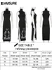 Vestidos casuais Imsure Dark Split Side Summer Dress Gothic Sexy Slim Turtleneck Slegeveless Long for Women Festy Night Club Wear 230216