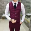 Men's Vests British Men's Suit Vest Slim Fit Business Chalecos Work Clothes Formal Attire Interview Party