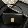 Designer TEEN TRIOMPHE Borse lisce Borsa classica in vera pelle con bottone in metallo Borsa a tracolla con patta Borsa a mano da uomo da donna Moda di lusso Portafoglio uniforme Borse a tracolla