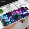 Mouse Pads Wrist Rests 90x40cm Cyberpunk HD Print Thickened Mouse Pad Locking Edge Oversized Gaming Keyboard Table Mats Large Mouse Mat Desk Carpet T230215