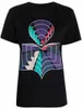 Isabel Marant T-shirt da donna firmata Stile legale Color Blocking e contrasto T-shirt a maniche corte da donna classica in cotone stampato colorato girocollo