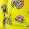 Luvtröjor herr Ankomst Gult Färgtryck Blommor Utsmyckat Söt Donut Man Långärmad hoodie Sweatshirts Harajuku Kläder Man