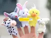 1000pcslot DHL Fedex EMS Mignon Dessin Animé Biologique Animal Doigt Marionnette En Peluche Jouets Enfant Bébé Faveur Poupées PNLO