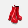 Bottes mi-talons pour femmes en automne et hiver 2023 dames en cuir avec talon épais moelleux