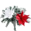 Рождественские украшения 25 см со скинкой фланелевые цветы ручной работы искусственное украшение деревье