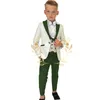 Boy Suits Costume 3 Pieces Child Ivory Jacquard Jacket Sets Flower Boys Formal Party Suit Kids Wedding Suit Tuxedo179a