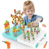 Outils atelier enfants vis autoperçante écrou Puzzles jouets semblant jouer outil perceuse démontage assemblage enfants perceuse 3D Puzzle jouets pour garçon 230216