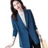 Meninas femininas Lenshin Mulheres elegantes jaqueta de manga cheia Blazer Office Office Lady Casual Casual Outwear Single Basted Spring Tops