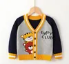 B124 Kids Designer V￪tements Tiger Cardigan b￩b￩ Boy Girl Girl Pulls V-Neck Knitwear Jumper Children Coat