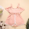 Girl Dresses 3-10T Kids Dress Jumpsuit Summer Cotton Floral Girls O Baby Cloth Bodysuit