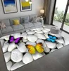Dywany brukowane wzór motyla do salonu w sypialni dywaniki 3D nadruk dla dzieci stół dywan kawa dywanika