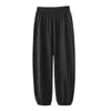 Pantaloni Donna Lanterna in cotone e lino 2023 Pantaloni da jogging primaverili Pantaloni Streewear stile coreano estivo Nero Bianco